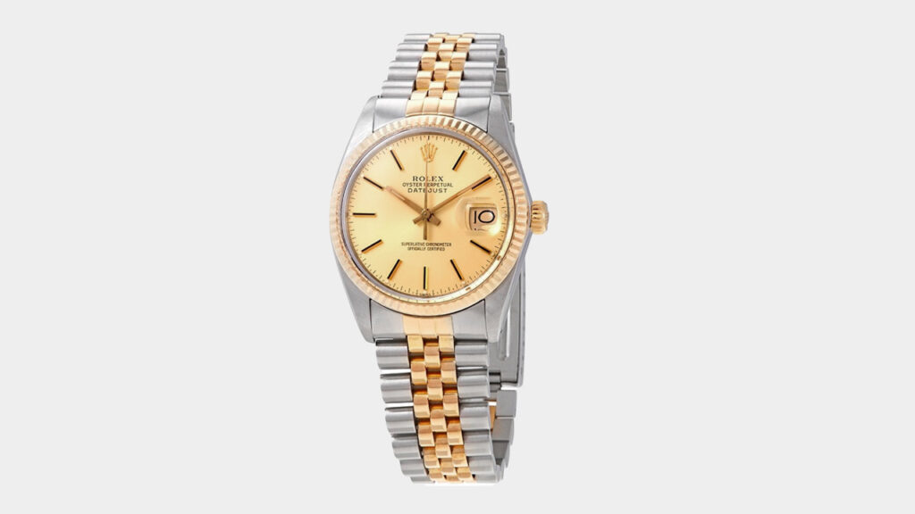 best entry level rolex - vintage two tone gold and steel rolex datejust with gold dial