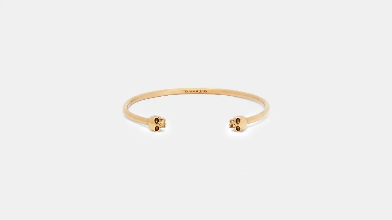 Alexander McQueen Skull Gold Cuff Bracelet
