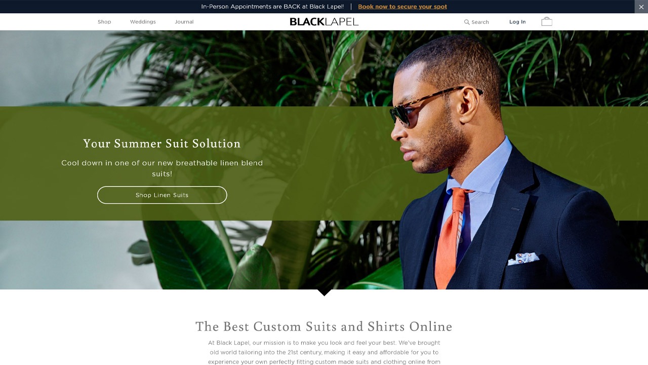 black lapel homepage