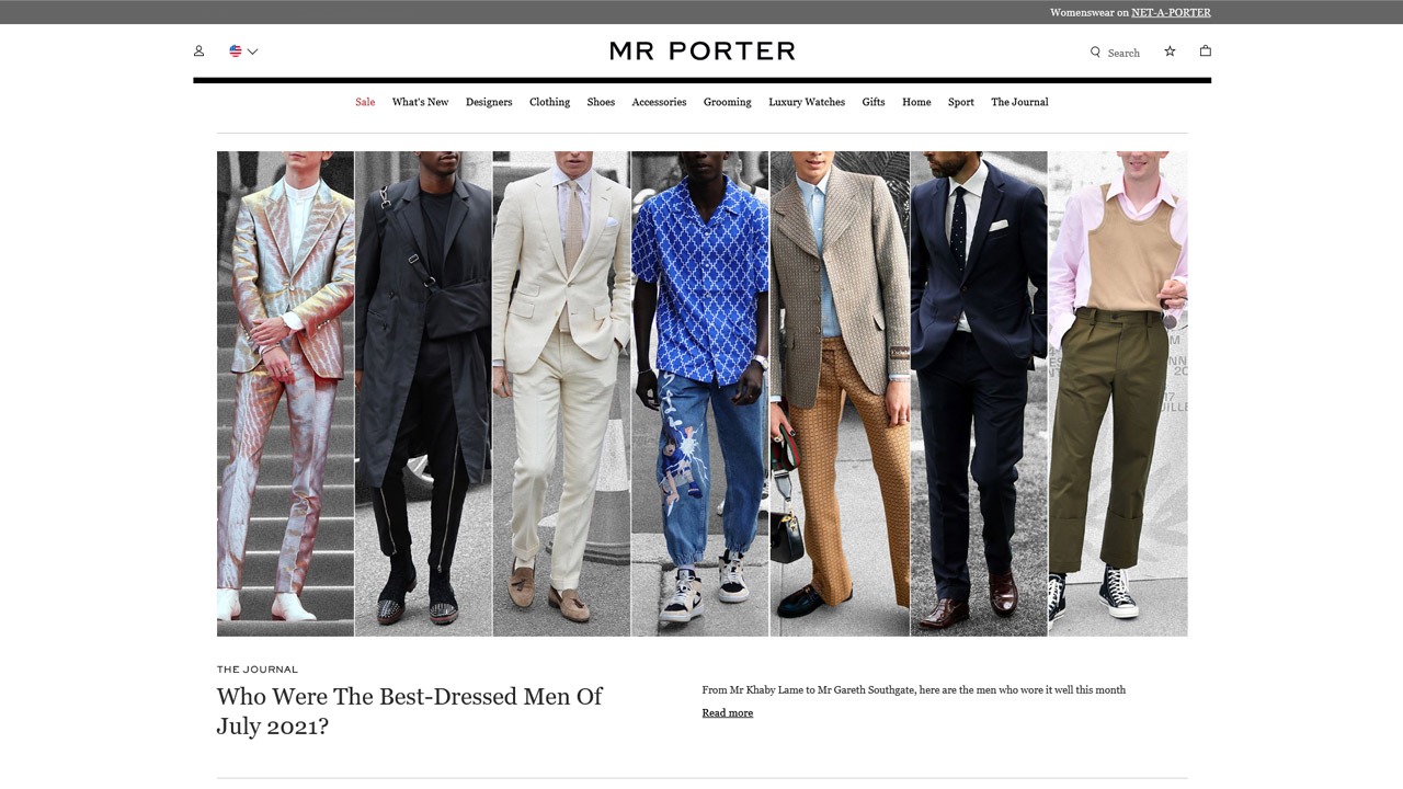 mr. porter homepage