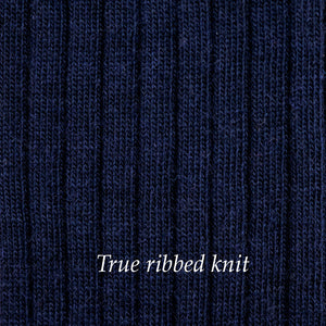 texture of ribbed navy merino wool dress socks