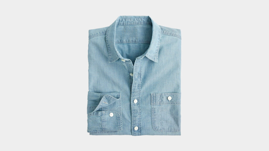a chambray shirt with stretch - comfortable work from home shirt