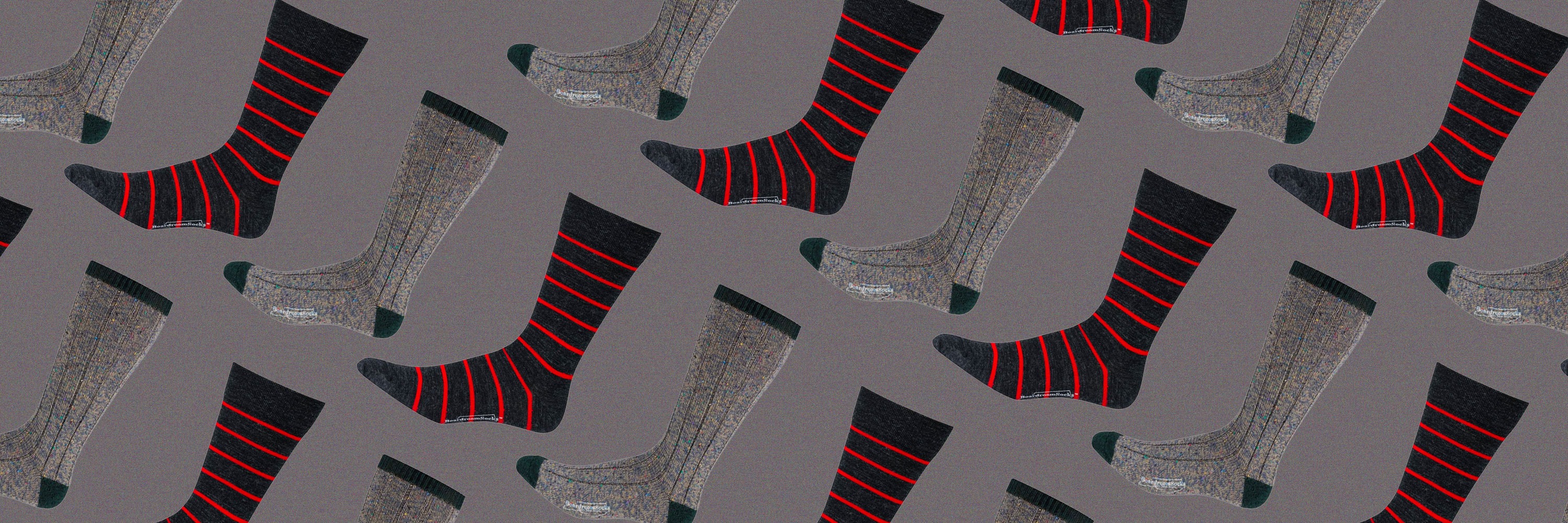 stripe socks and wool speckle socks