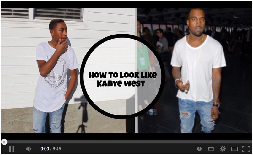 screenshot of youtube video how to look like kanye west