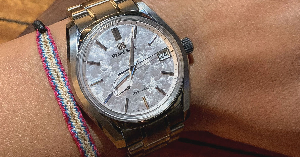 closeup of seiko watch